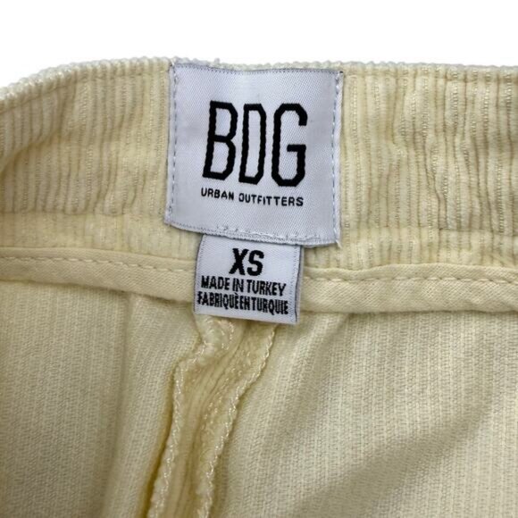 UO Bdg Ivory Corduroy Pleated High Waisted Mini Skirt Women's Size XS - Picture 4 of 7